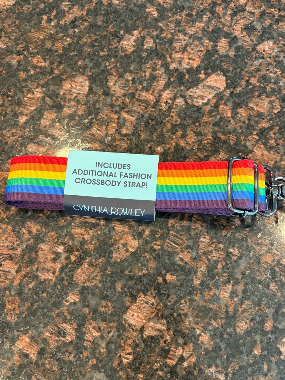 Cynthia Rowley Rainbow 80’s Pride Stripe adjustable Crossbody purse Strap